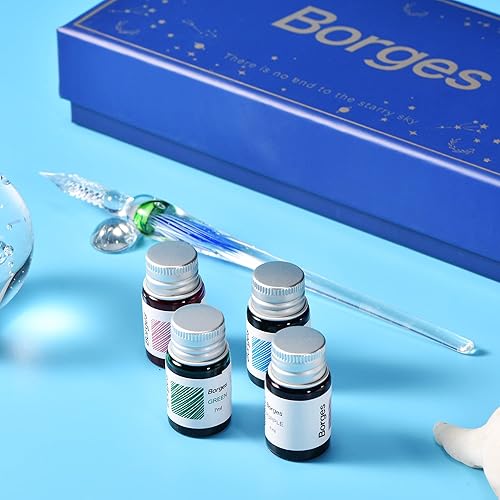 Miniatura 2 de Borges Bolígrafo roller de laca negra, impresionante bolígrafo de lujo con acabado de oro de 24 quilates, repuesto de tinta Schmidt, el mejor juego