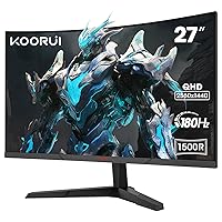 KOORUI Monitor Gaming 27 Pollici, Curvo 1500R 2560X1440 (QHD)