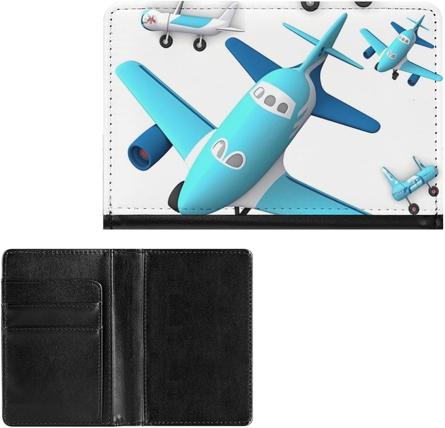 Cute Passport Holder for Travel,Personalized Multi-Functional Passport Cover with Card Slots,Slim Airplane Printed Passport Wallet for Women Men