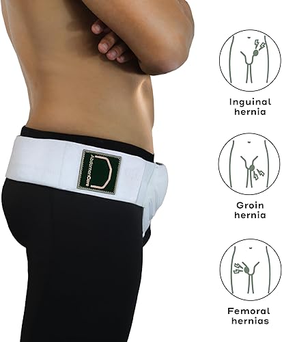 Miniatura 3 de Abdomencare Cinturón de soporte de hernia inguinal para hombres y mujeres con 2 almohadillas de compresión  Cinturón de hernia para hombres inguinal