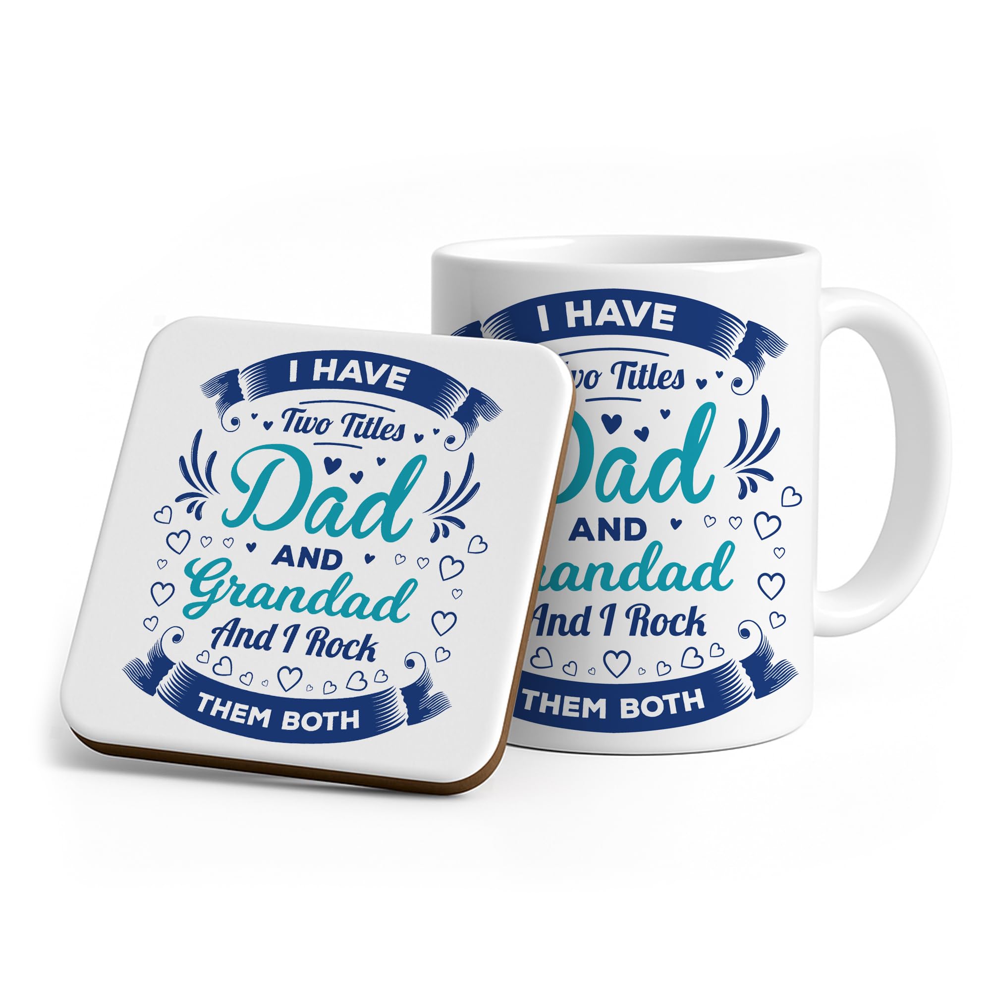 RED OCEAN Dad Gifts from Daughter, Son - Father's Day Gifts, Birthday Gift for Dad, Mug and Coaster Set, Presents for Daddy on His Birthday Christmas Fathers Day