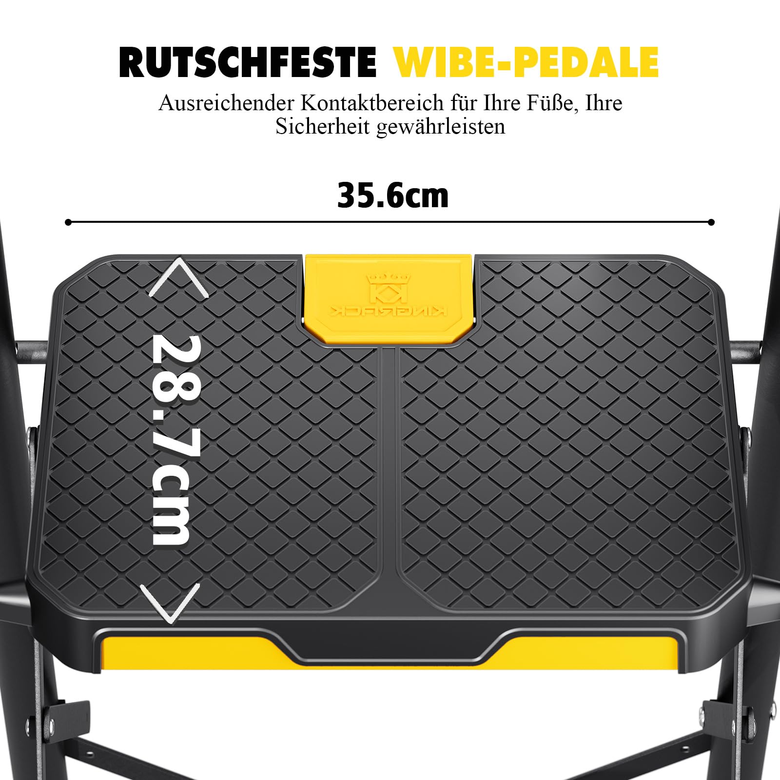 KINGRACK Leiter 3 Stufen, trittleiter 3 Stufen klappbar, haushaltsleiter mit rutschfestem, breitem Pedal und Handläufen, leichte Haushaltsleiter für Küche, Vorratskammer, Schränke, Büro(Schwarz)