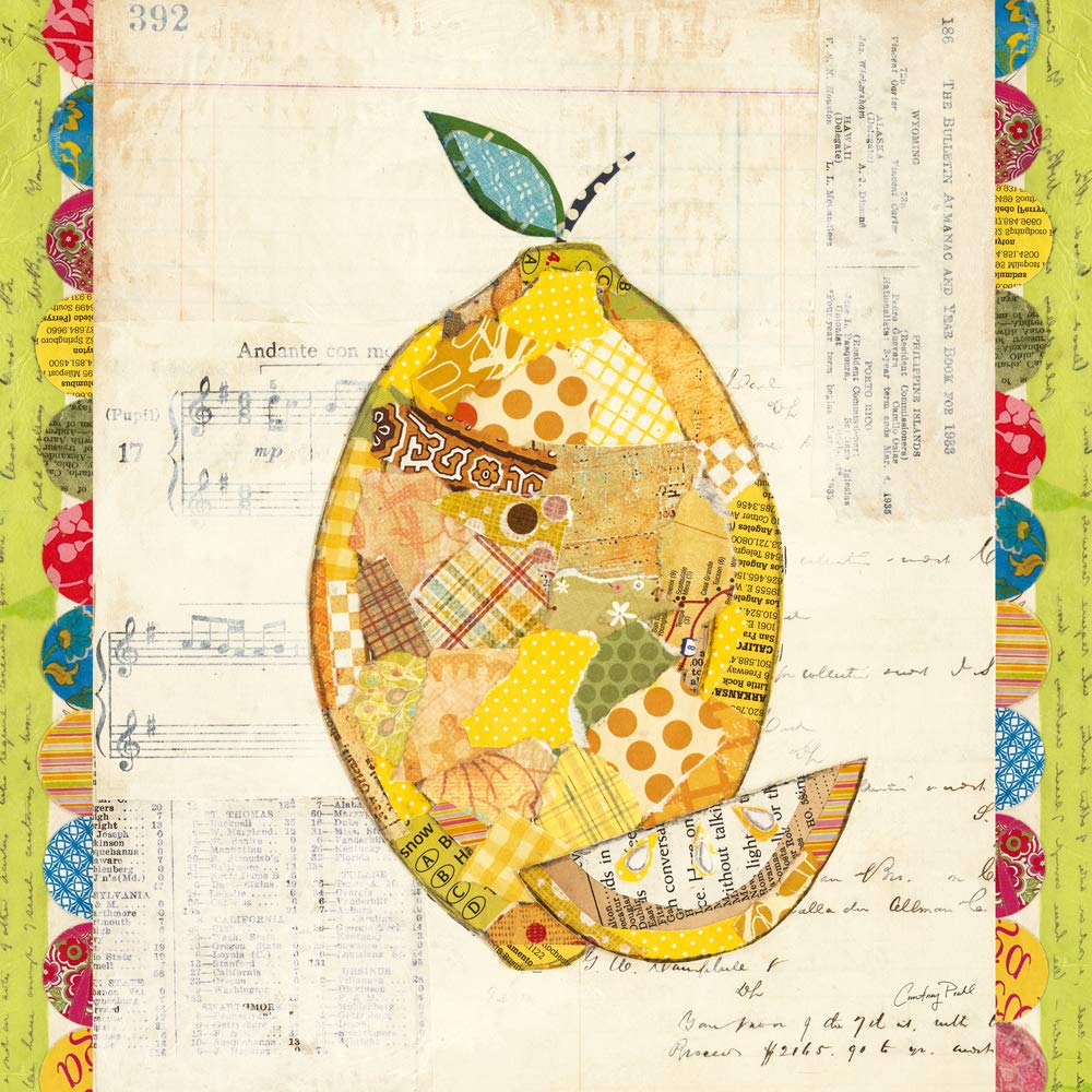 International Graphics - Finished Picture - Courtney, Prahl - ''Fruit Collage II Lemon''- 30 x 30 cm - Direct printing on acrylic glass