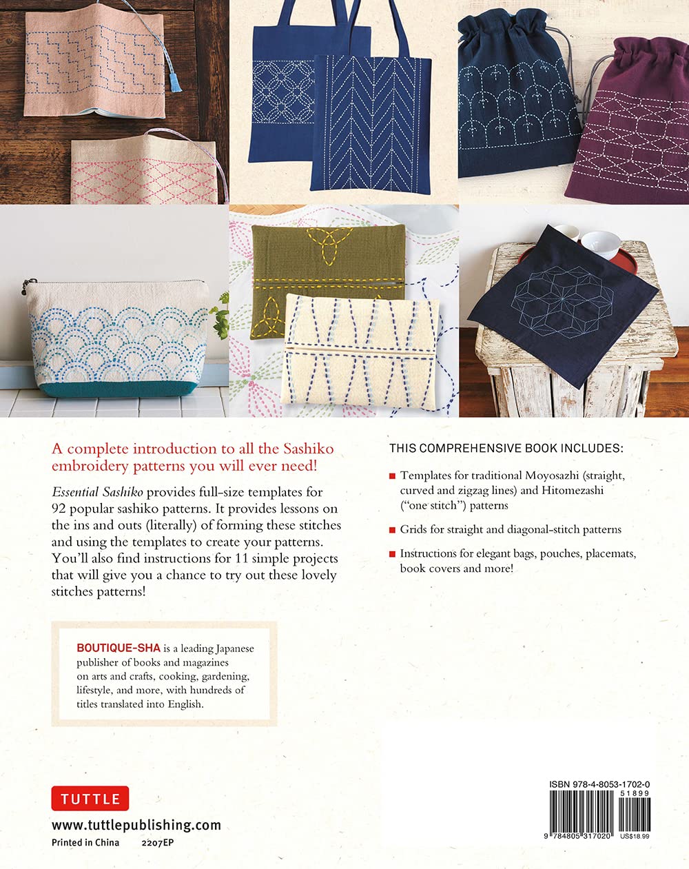 Essential Sashiko: 92 of the Most Popular Patterns (With 11 Projects and Actual Size Templates)