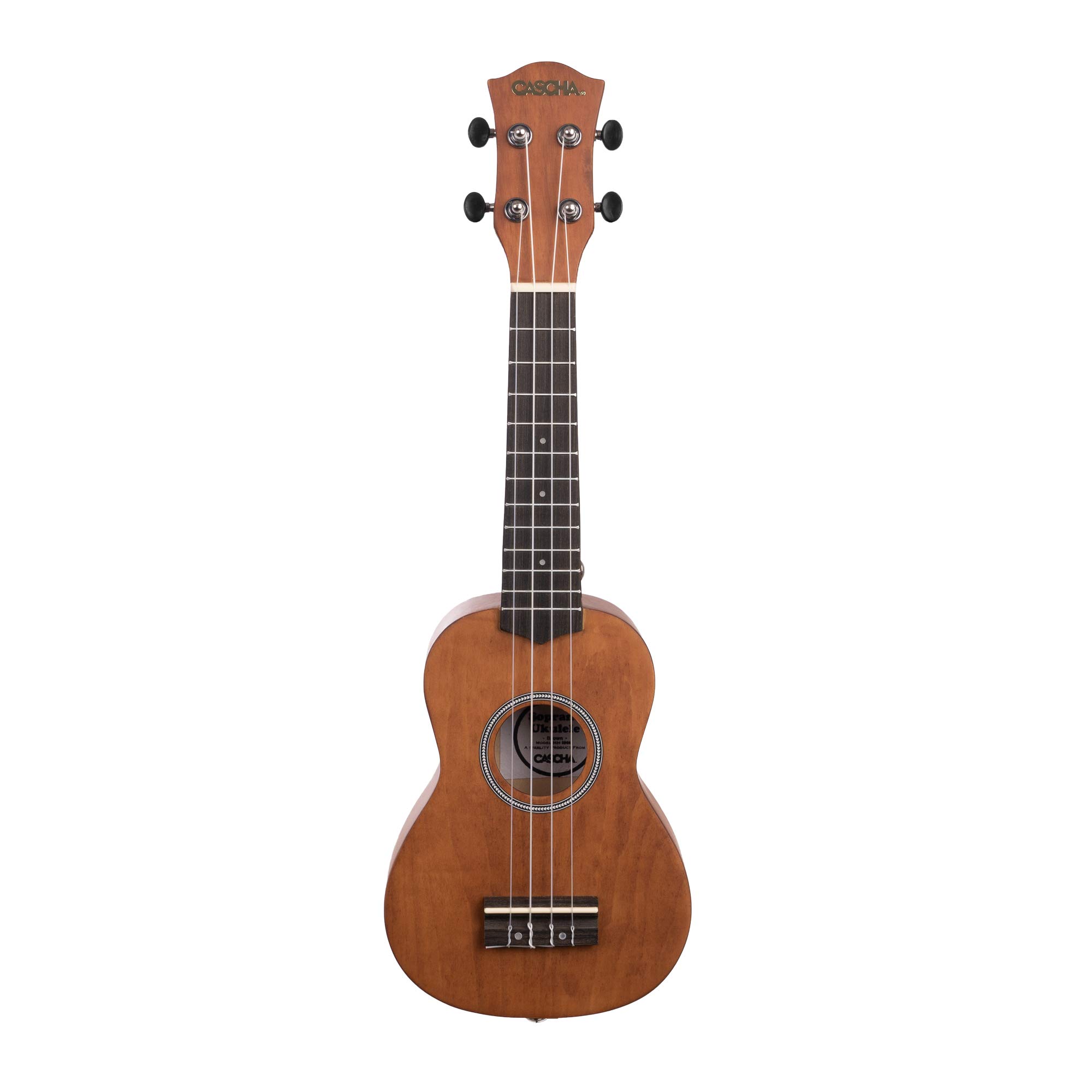 CASCHA Sopran Ukulele Set Italienisch für Kinder & Erwachsene I Starter Kit mit 3 Plektren Tasche Lehrbuch Lernvideos über QR-Code I Stimmgerät I Aquila Saiten I Kleine Hawaii Gitarre I Cappuccino, 0