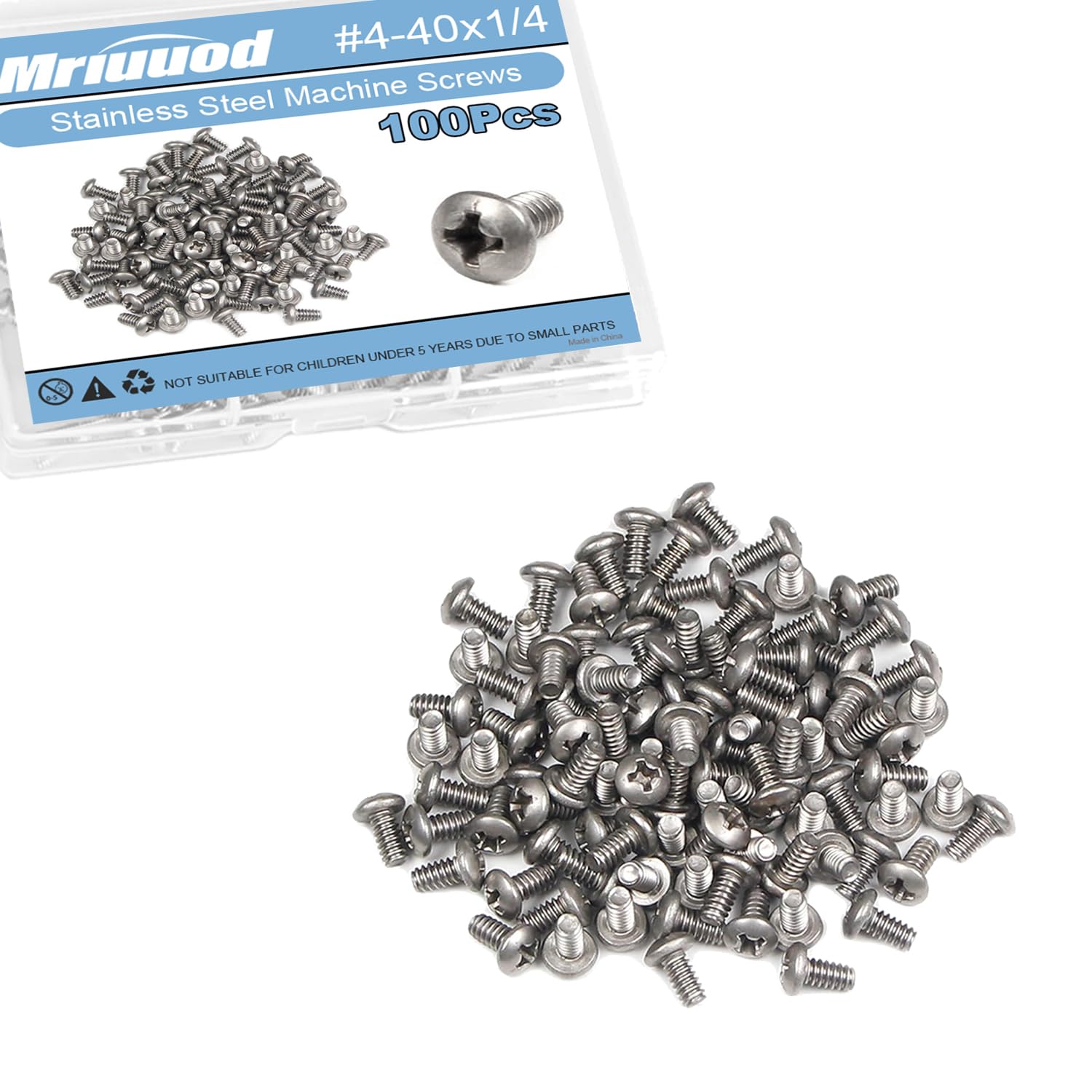 M4 Stainless Steel Machine Screws - 30 Pack -11