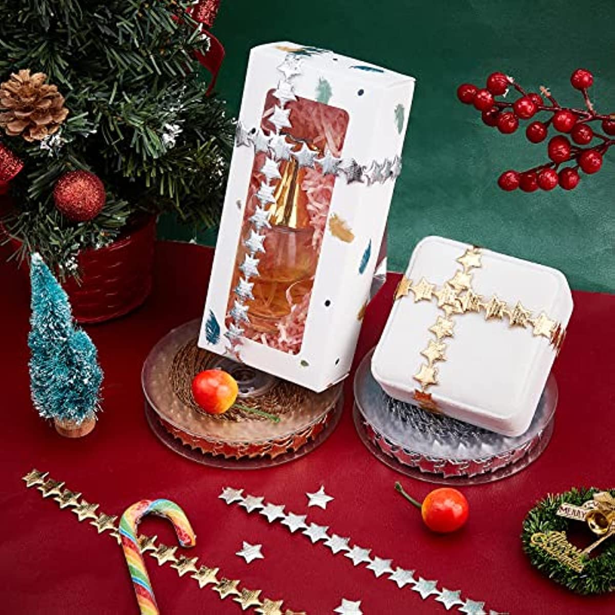 Set aus transparenten Bändern, 15 M Band Aus Glitzerndem Polyester In Spitzenform, Glänzendes DIY-Bastelband for Geschenkverpackungen