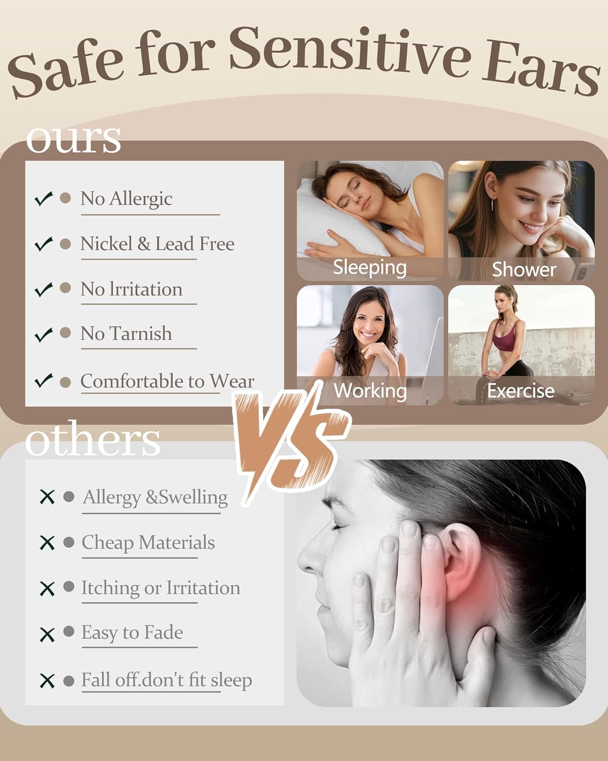 Gold Hoop Earrings for Women, Lightweight Huggie Earrings 14K Gold Plated Hypoallergenic Hoops Earrings, Fashion Cubic Zirconia Hoops Earrings Jewelry Gifts - Image 5