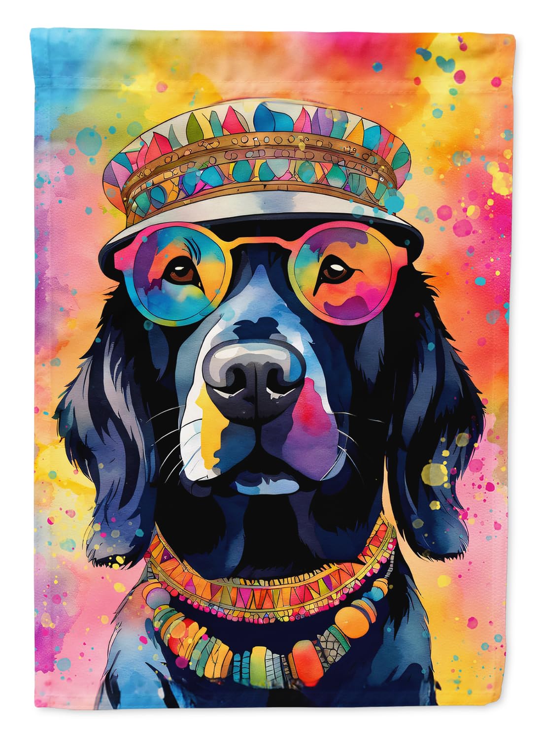 Drapeau de maison labrador noir suspendu, décoration extérieure et bannière murale en polyester