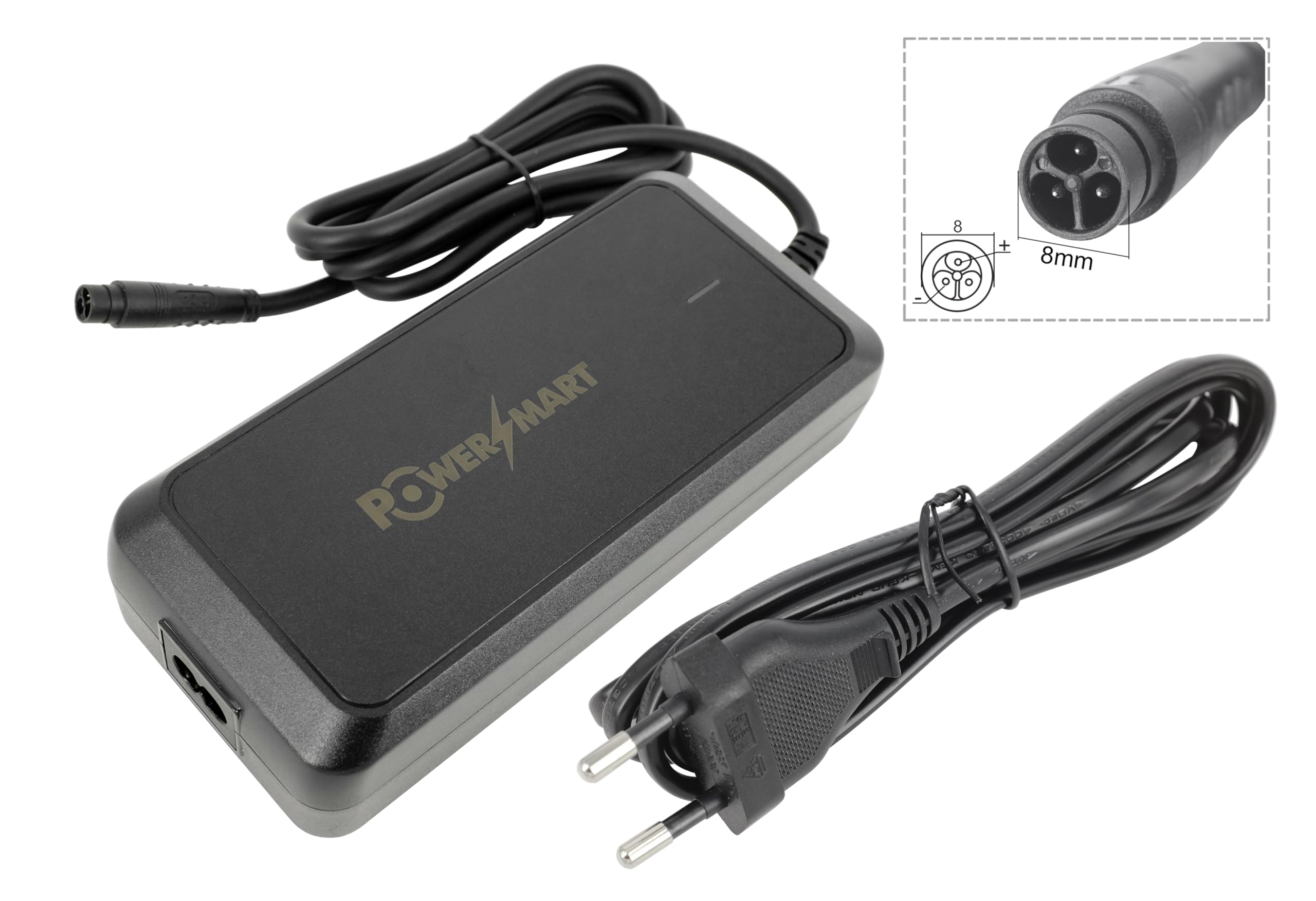 PowerSmart Chargeur 42 V 4 A pour Batteries Lithium-ION 36 V, Compatible avec Le vélo électrique FEU Vert E-Rox (Batterie 36 V IMP 3 Broches)
