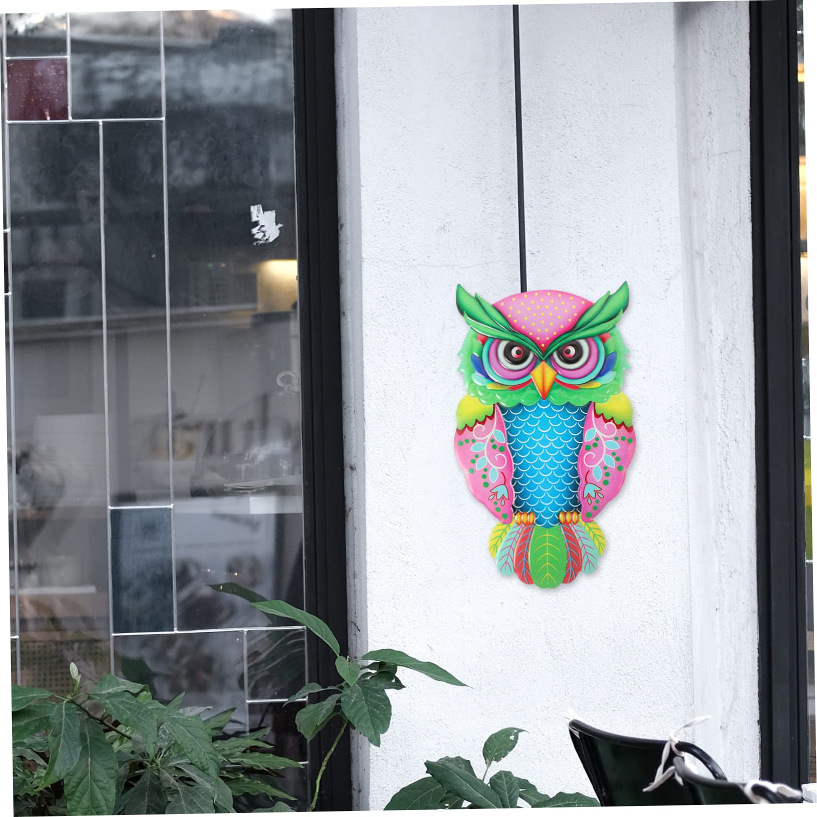 Amazon.co.jp: OFFSCH 金属製フクロウ壁アート装飾 鉄製吊り下げ飾り 