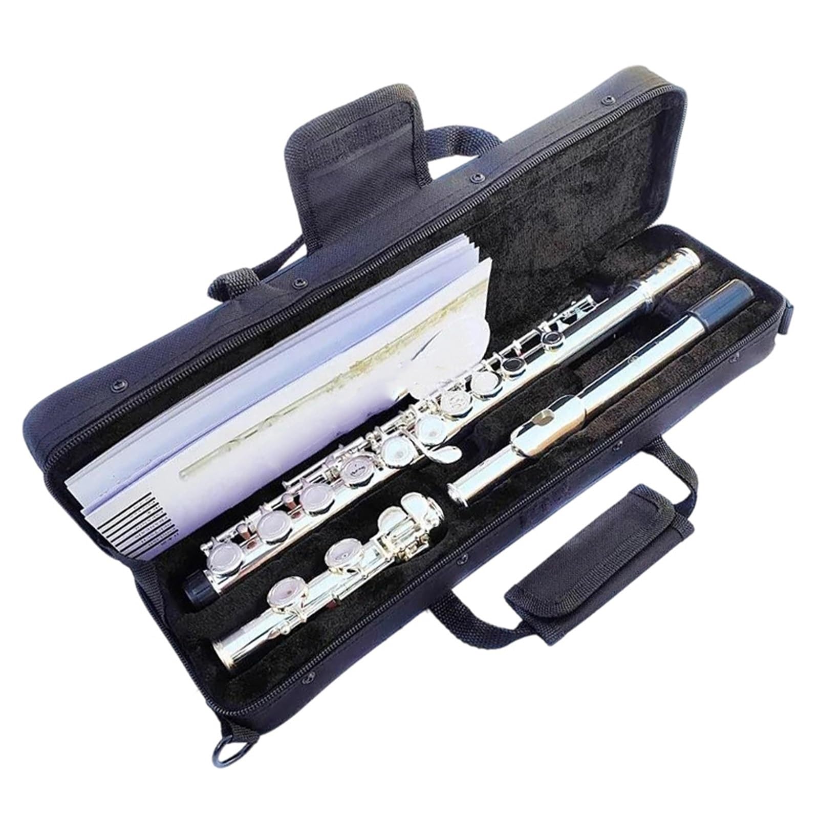 Classic Flet Poprzeczny YF-471 16 Otworów Z Kluczem E YF-271 Posrebrzany C Biała Miedź Flet Poprzeczny Instrumenty Muzyczne(YFL-471)