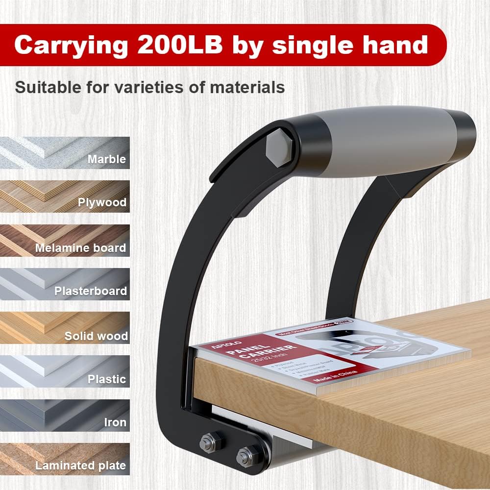 2 PCS Panel and Plywood Carrier, Plywood Lifting Tool and Drywall Carrying Tool, Panel Gripper by Single Hand for Sheet Board Clamp Drywall Lifter, Heavy Duty Metal Aluminum Alloy Gripper