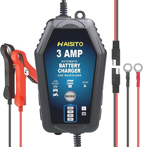 Cargador de batería de plomo Lifepo4 de litio de 6 V y 12 V, mantenedor de cargador de batería completamente automático inteligente de 3 amperios,