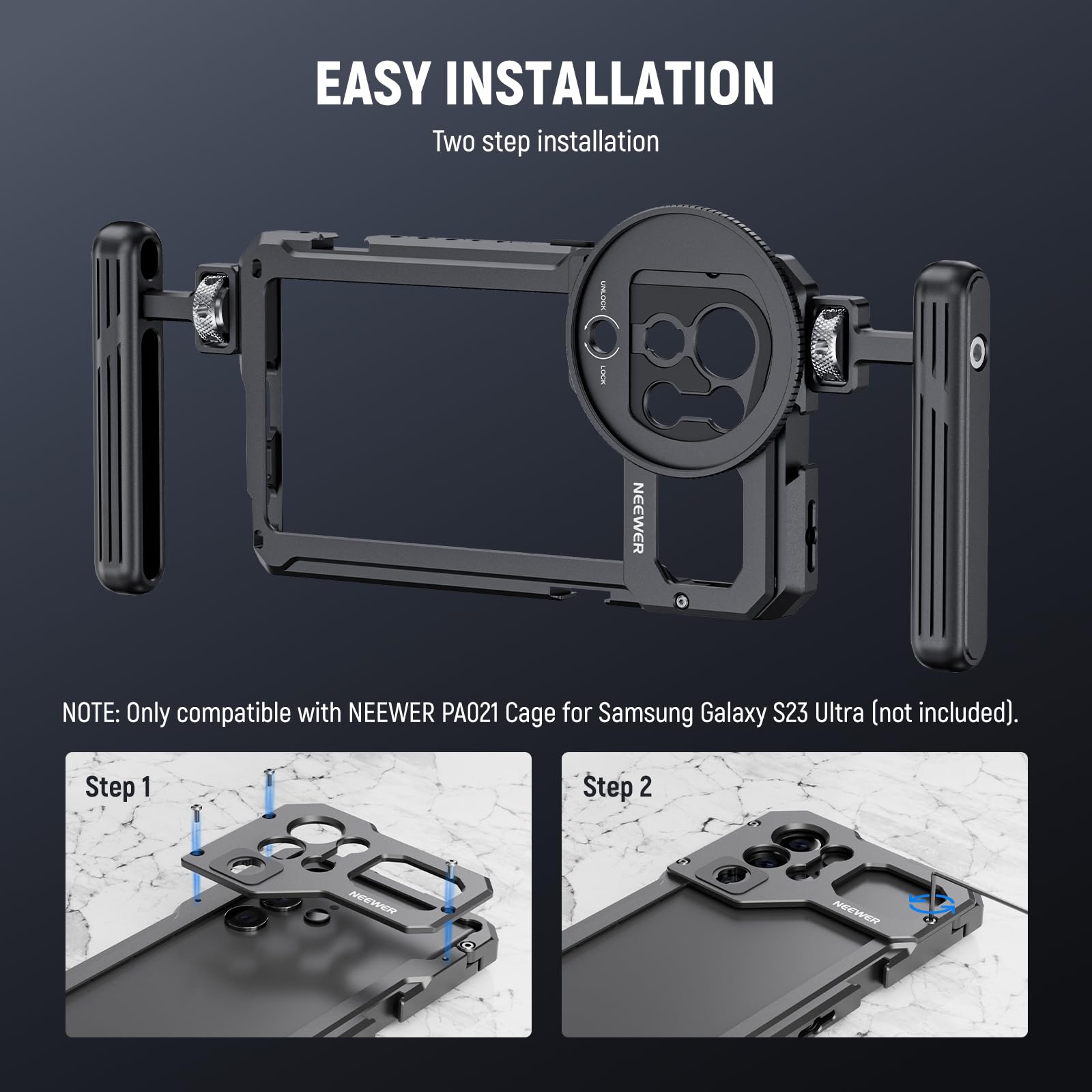 Plaque Arrière NEEWER Pour Xiaomi 15 Ultra – 3 Supports Objectif 17 Mm – Pour Photos Pro