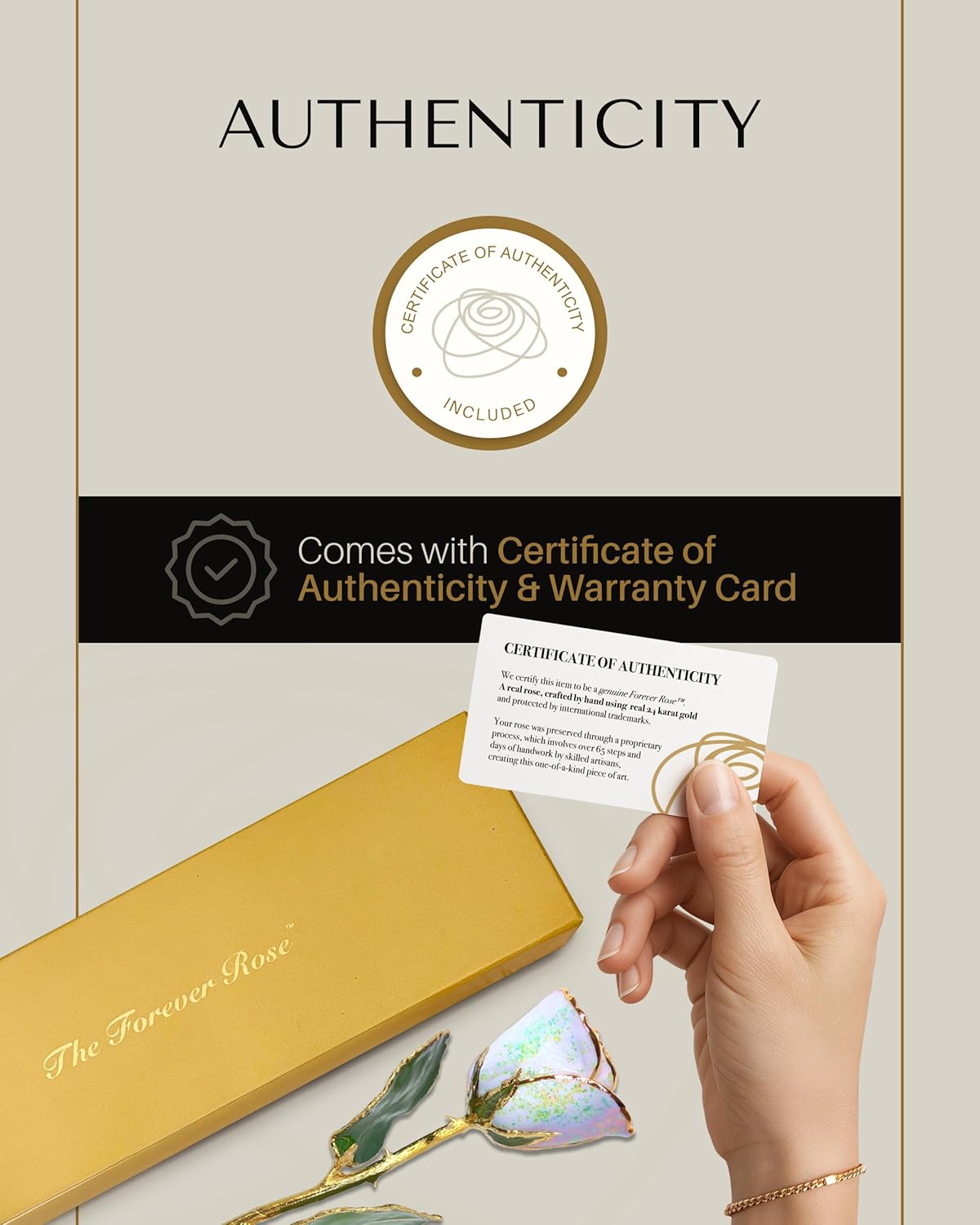 Forever Rose Hand-Dipped in 24K Gold, Opal Inspired October Birthstone with Sparkles, Real Rose in Luxury Gold Gift Box – Perfect Ready to Gift for October Birthday or Any Occasion - Image 7