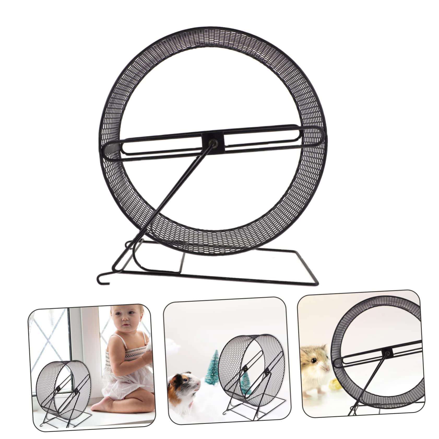 TOYANDONA Roue de Chinchilla Silencieuse en Fer, Jouet pour Petits Animaux, Roue d'exercice pour Hamster, Sûre et Amusante pour L'entraînement Quotidien