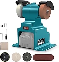Gpaentsn Mini Bench Grinder Polisher for Makita 18V Batteries - Cordless Compact Sander for DIY Metal, Wood, Jewelry Grinding & Buffing