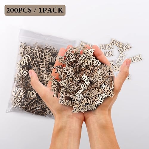 Miniatura 3 de Wooden Fucks - 200 unidades, bolsa de follar para dar bricolaje, tarro de follos, mini letras de madera sin terminar, divertido regalo para oficina,