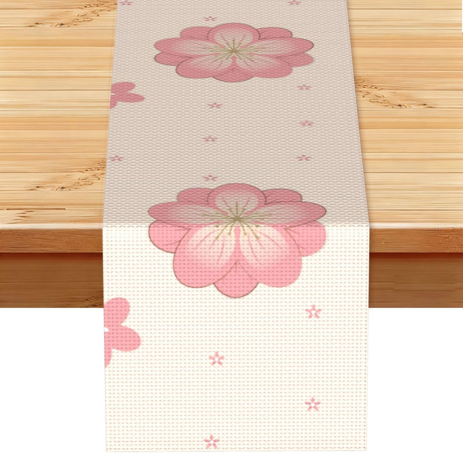 Little pink cherry blossoms Table Runner 13x72 Inch Dining Decor