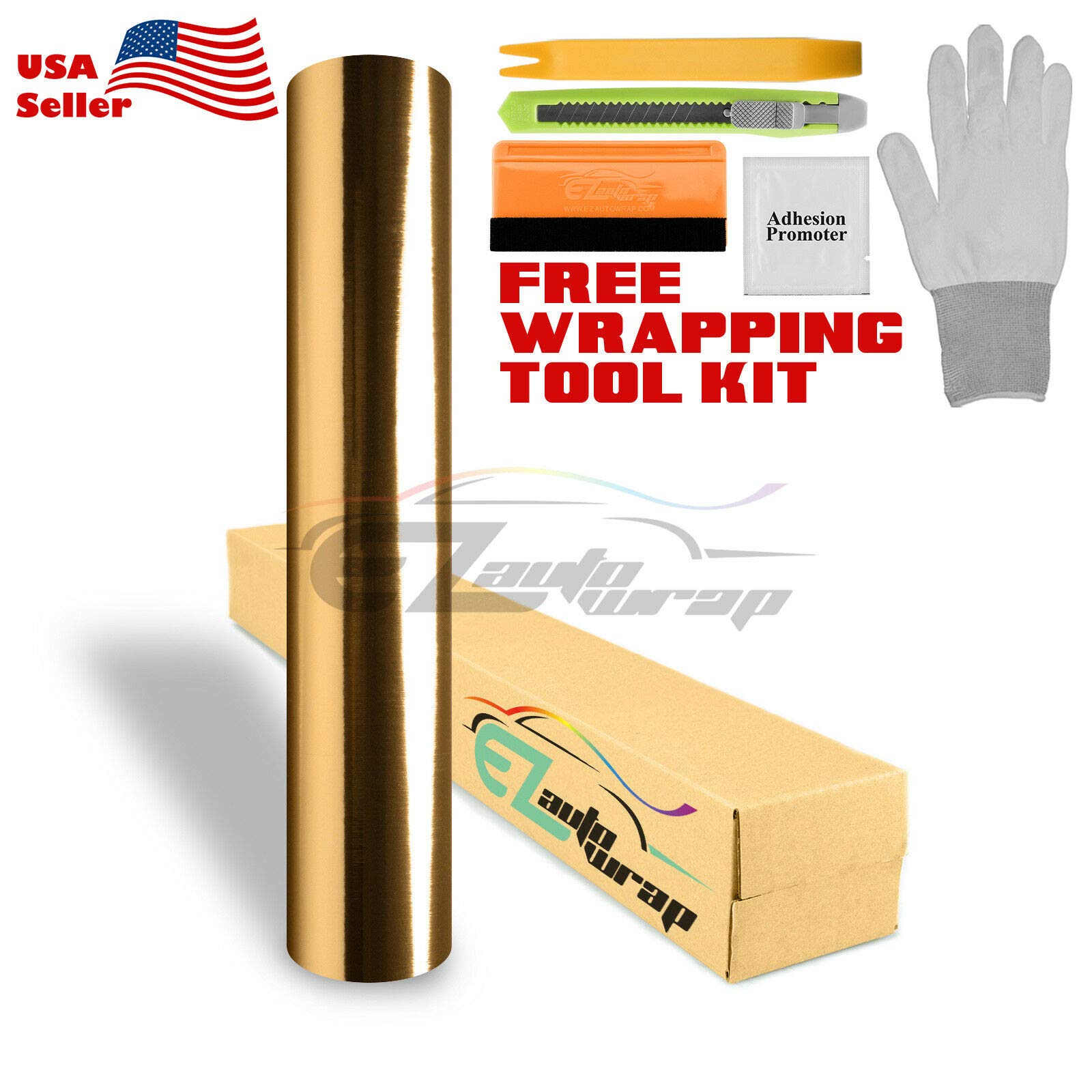 Free Tool Kit Gold Chrome Brushed Aluminium Car Vinyl Wrap Sticker Decal Sheet Air Release Channel Bubble Free Self Adhesive - 24