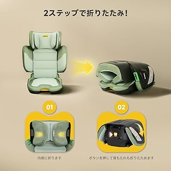 Amazon | Jovikids 折りたたみのジュニアシート ISOFIX、i-Size