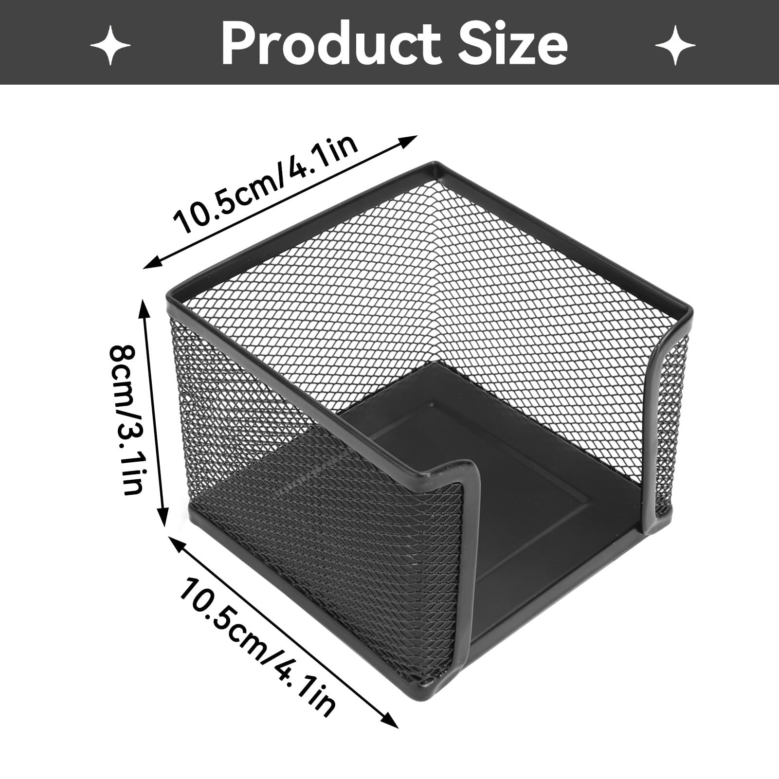 HERCHR Mesh Memo Pad Holder Memo Cube Notepad Desktop Notepad - View #3