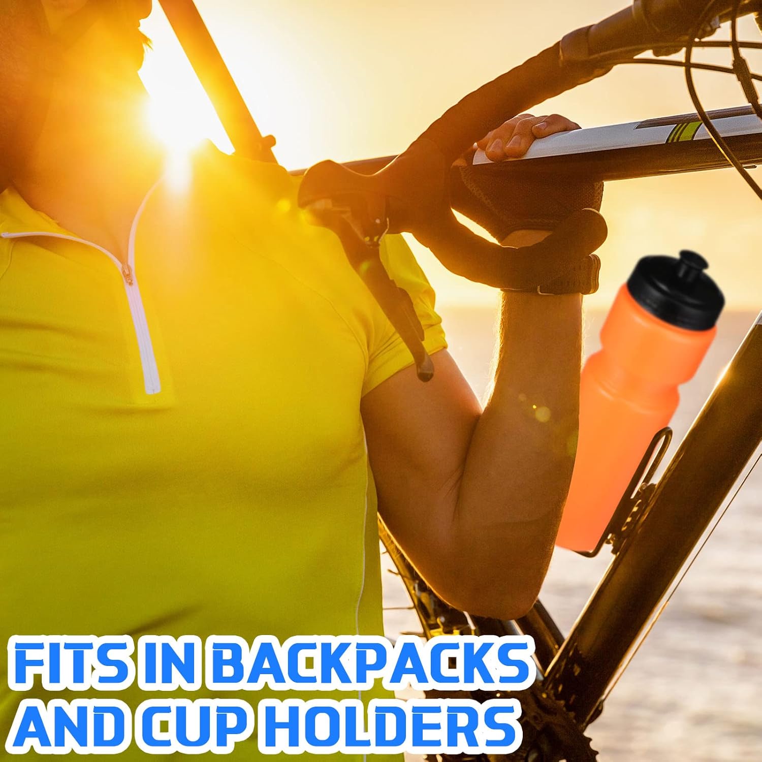 Sunnyray 10 Pcs Squeeze Sports Water Bottle 23 oz Reusable Blank Plastic Sports Water Bottle with Pull Top Cap for Adults Fitness Bike, Dishwasher Safe(Multi Colors) - Image 7