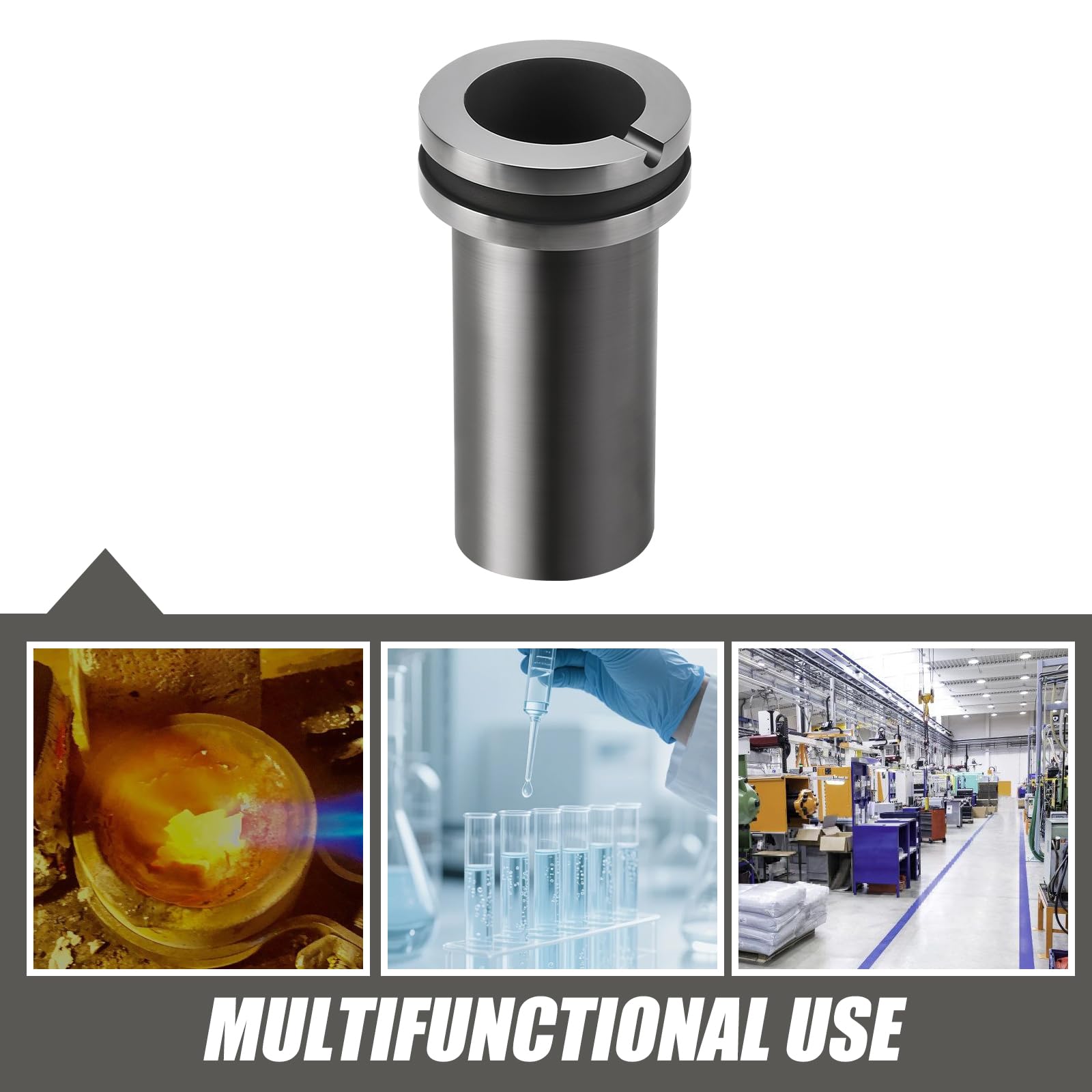 Graphite Crucible: 1 kg di resistente alle alte temperature in grafite, crocifisso in grafite per oro, argento, ottone, alluminio, gioielli, forni da colata, utensili, metallo, fusione