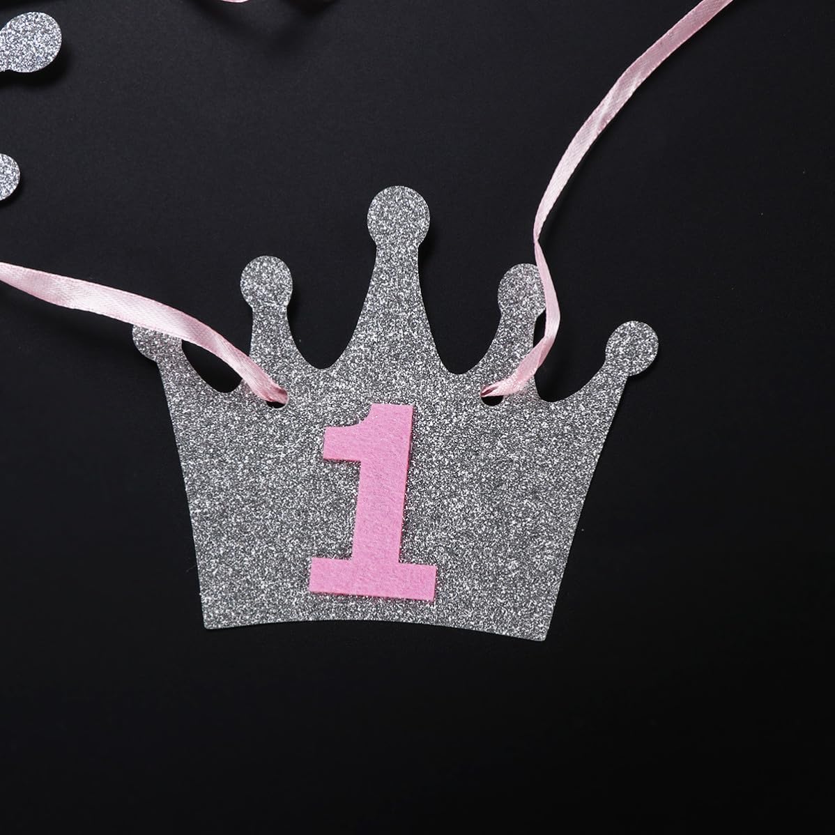 First Birthday Monthly Photo Banner Garland with 12 Paper Pieces Pink image 3