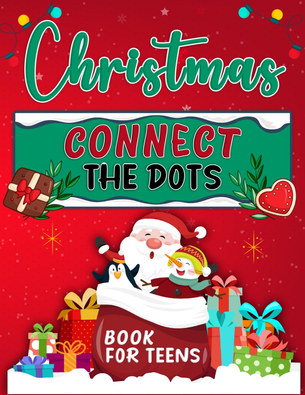 Christmas Connect The Dots Book For Teens: 50 Fun Pages, Christmas Connect The Dots Activity Book For Teens, Christmas Gift Idea for Girls and Boy.