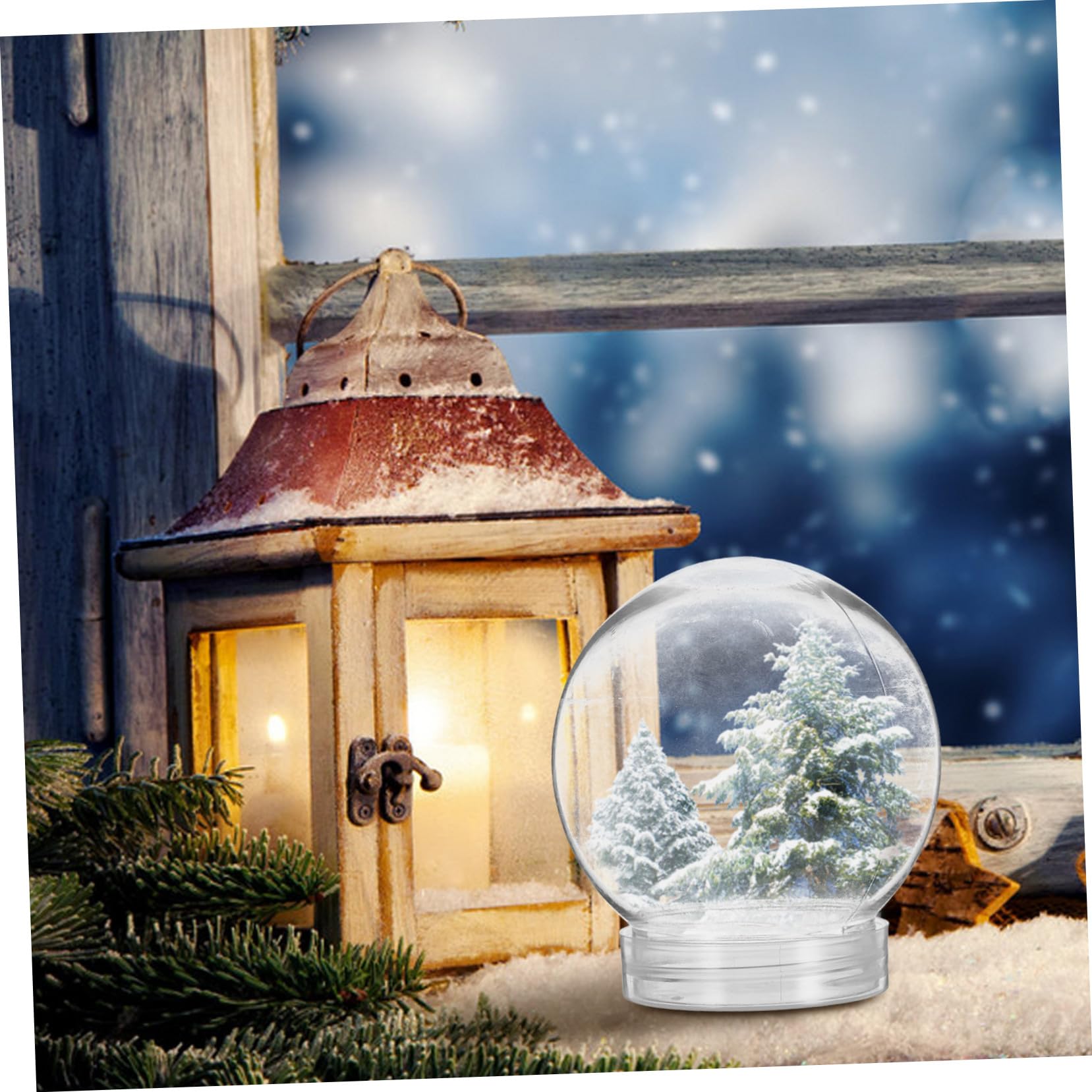 10pièces Boule à Neige Transparente Soi-même Globe Eau Plastique pour Projet Artisanat Boule à Neige De Noël Vide