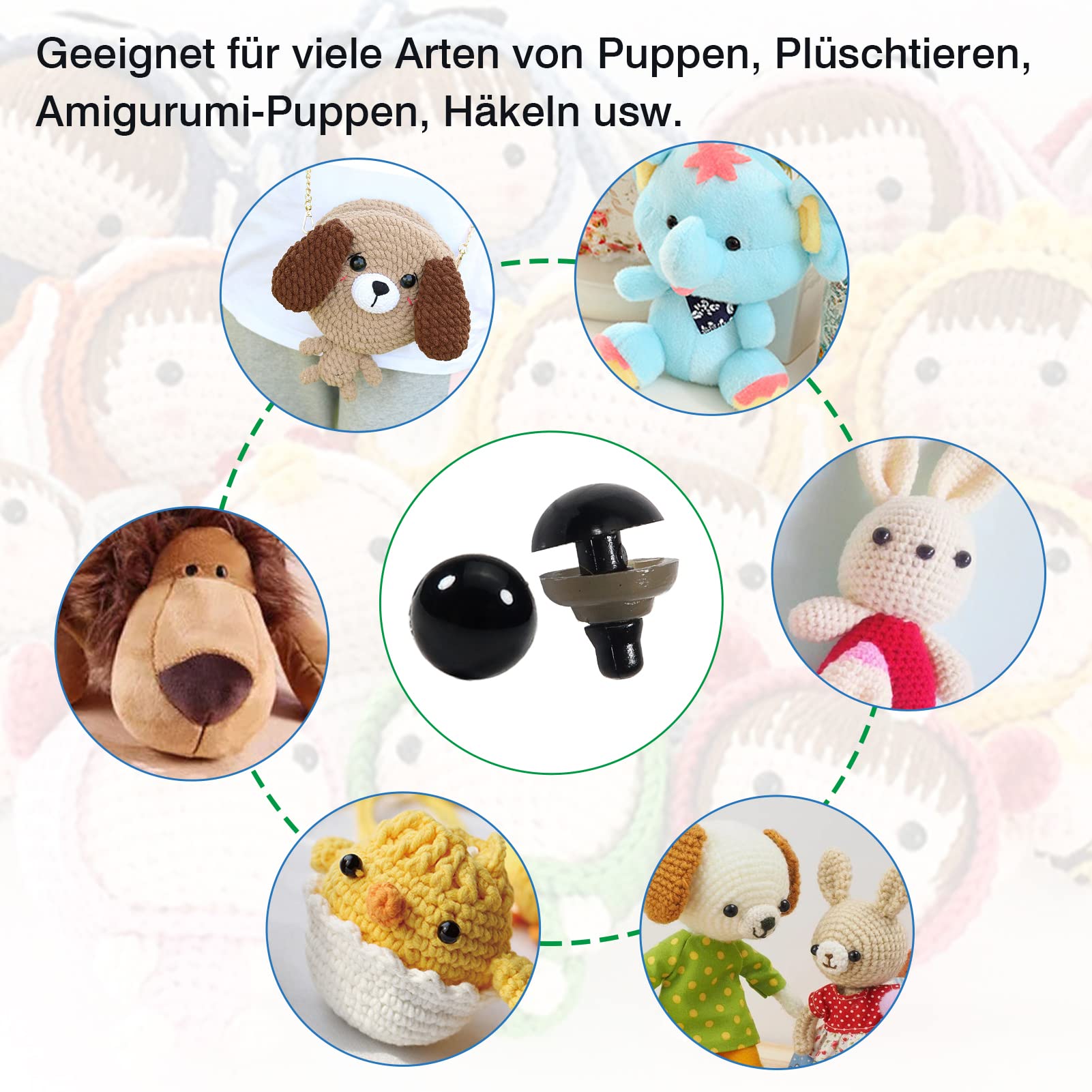 830 Pezzi Occhi Per Bambole TOAOB | 9 Dimensioni Da 3mm A 16mm | Per Amigurumi E Pupazzi Fai Da Te - Foto 7