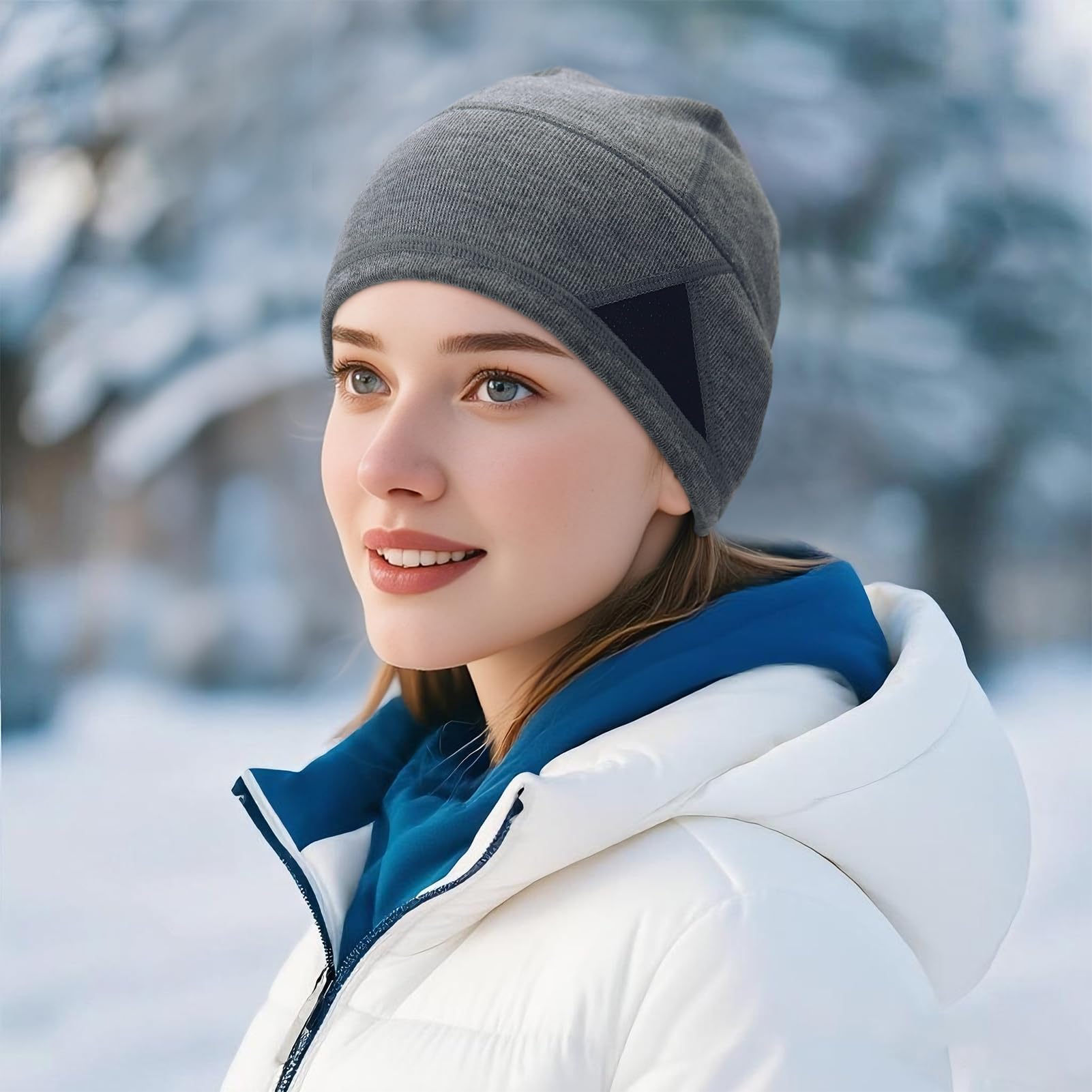 Lekka Czapka Beanie, Czapka Unisex dla Kobiet i Mężczyzn,Oddychająca & Termiczna, Elastyczna & Przystosowana do Kasku, Do Biegania, Jazdy na Rowerze & Sportów na Świeżym Powietrzu