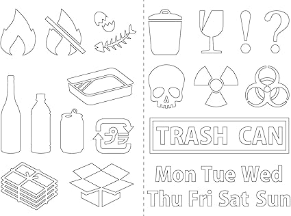 Amazon Co Jp ゴミ 分別 識別 アイコン 案内 シール ステッカー サイズ 光沢タイプ 防水 耐水 屋外耐候3 4年 クリックポストにて発送 白 294 文房具 オフィス用品