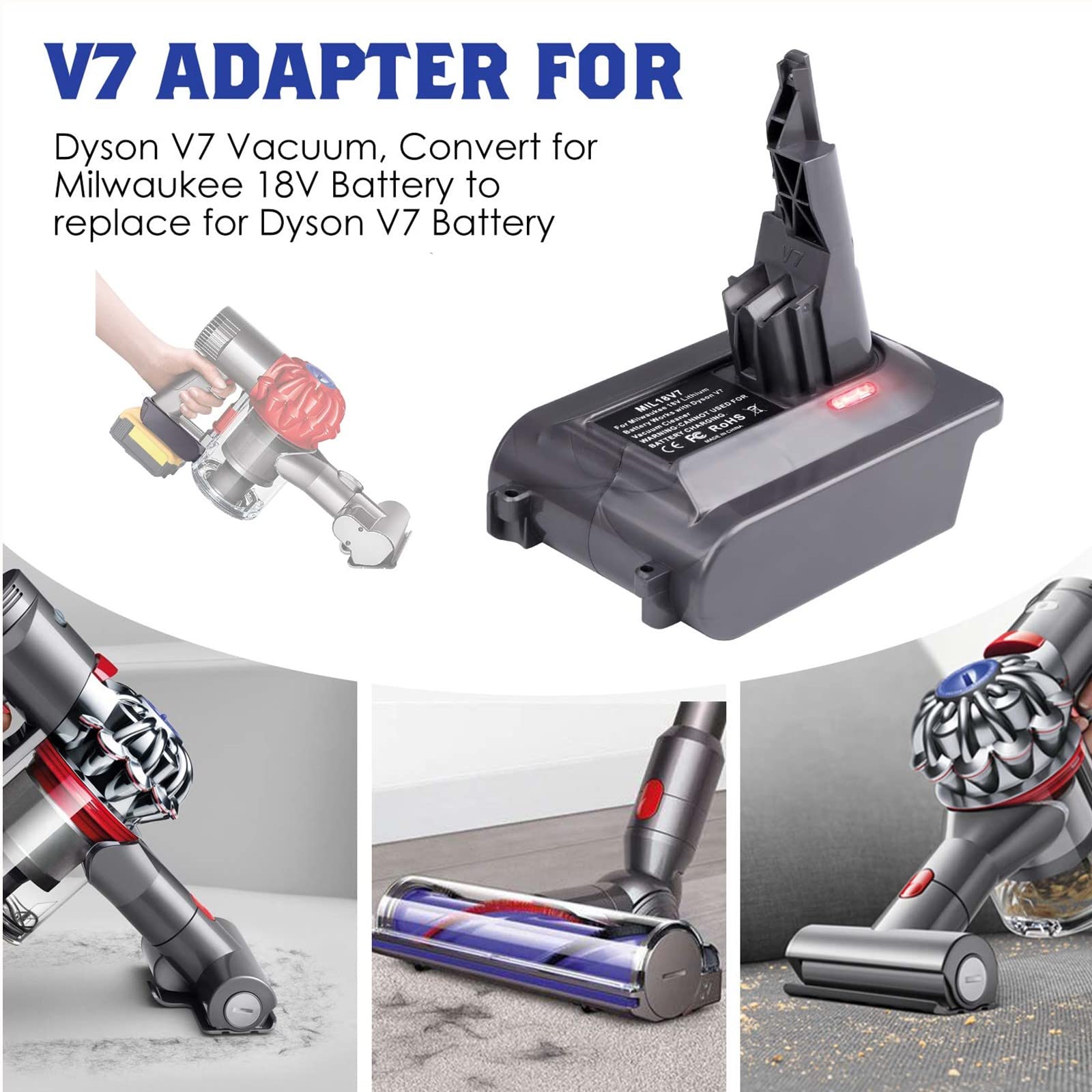 Amazon.com: EID V7 Adapter for Dyson V7 Vacuum Cleaner, Convert