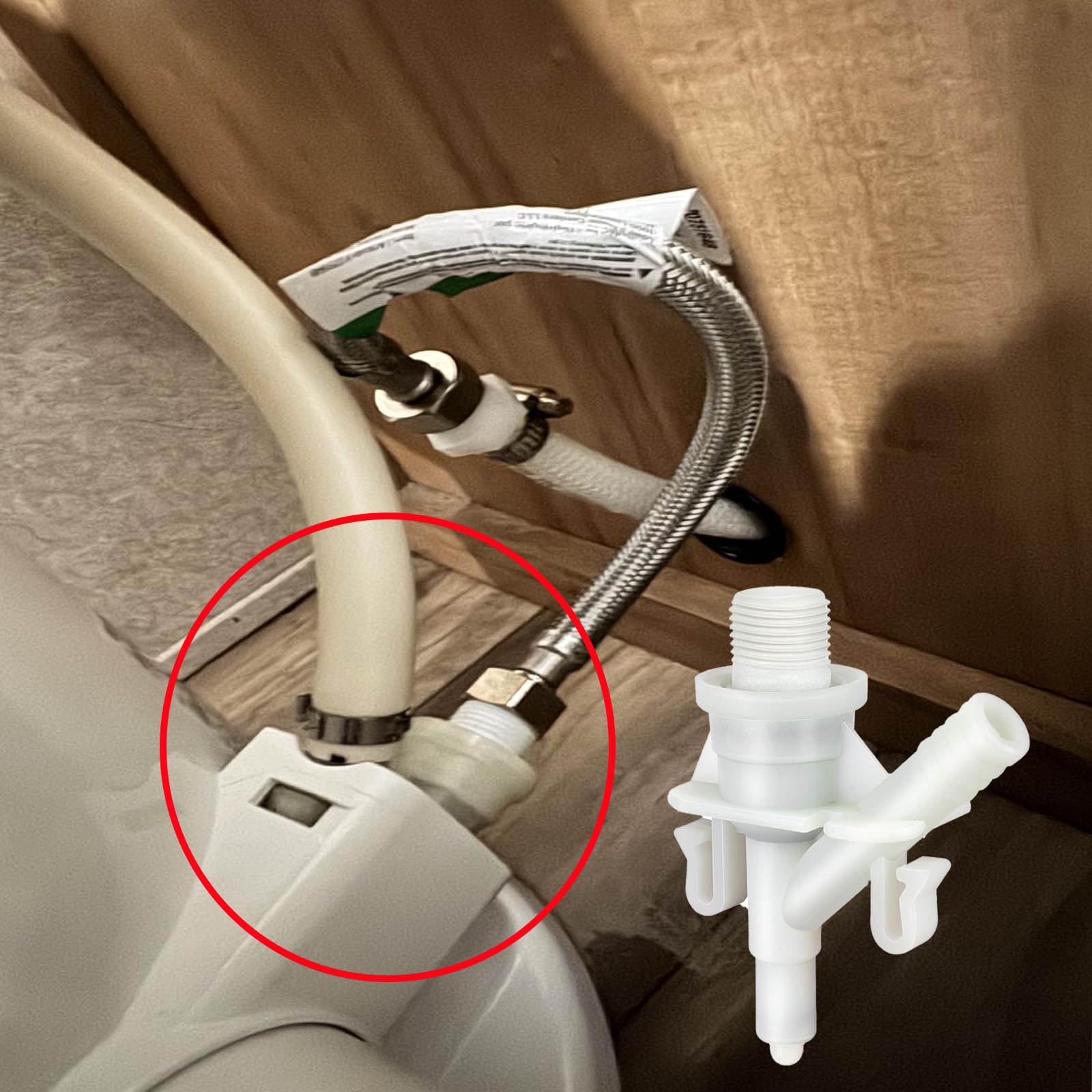 Kit de valve d'eau de rechange 385311641 pour toilettes Sealand Dometic RV 300, 301, 310, 311, 320, 321, 321, avec joint à bille 385311658