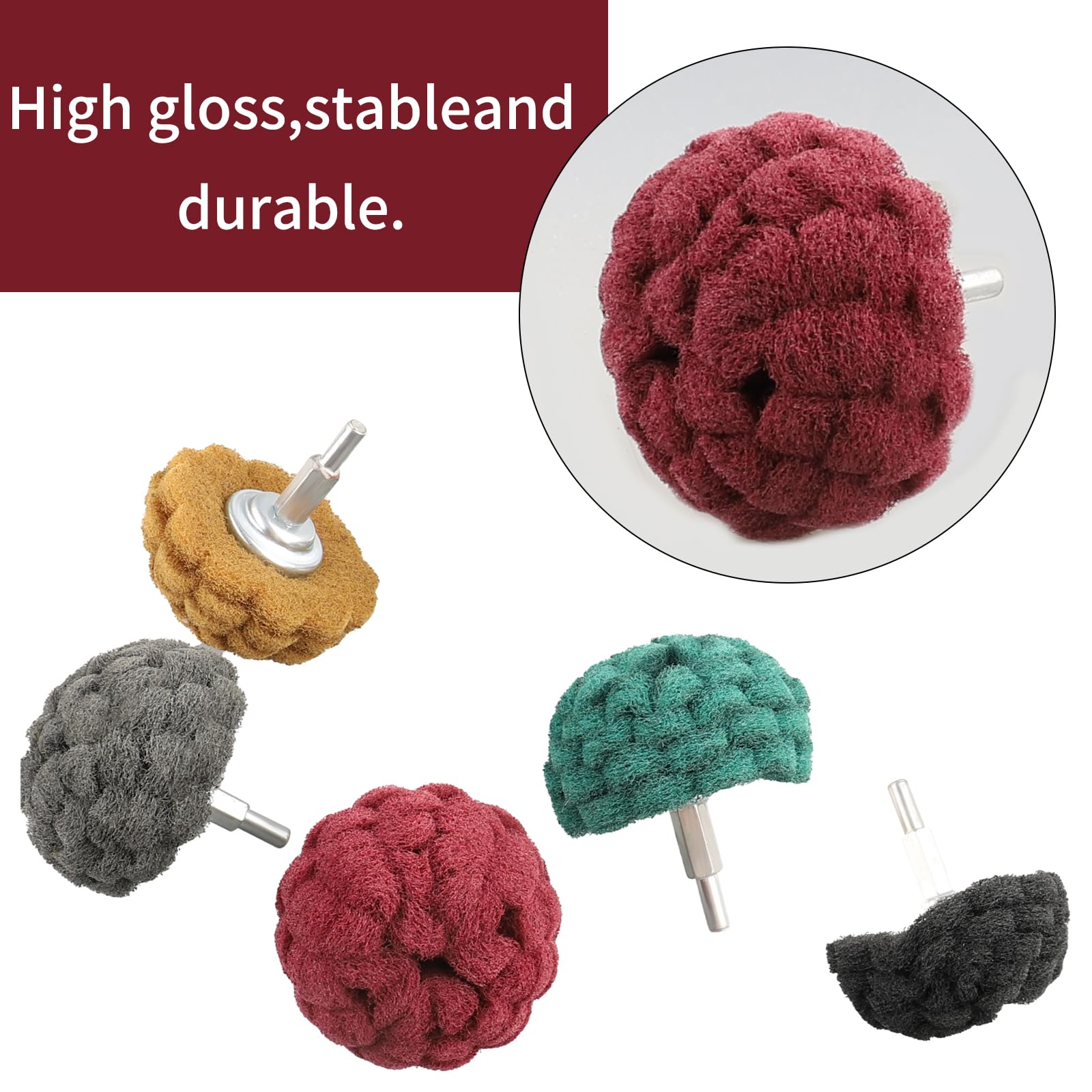 Set 6 Dischi Abrasivi Non Tessuti - Per Levigatura E Lucidatura Di Metallo, Legno E Acciaio - Foto 5