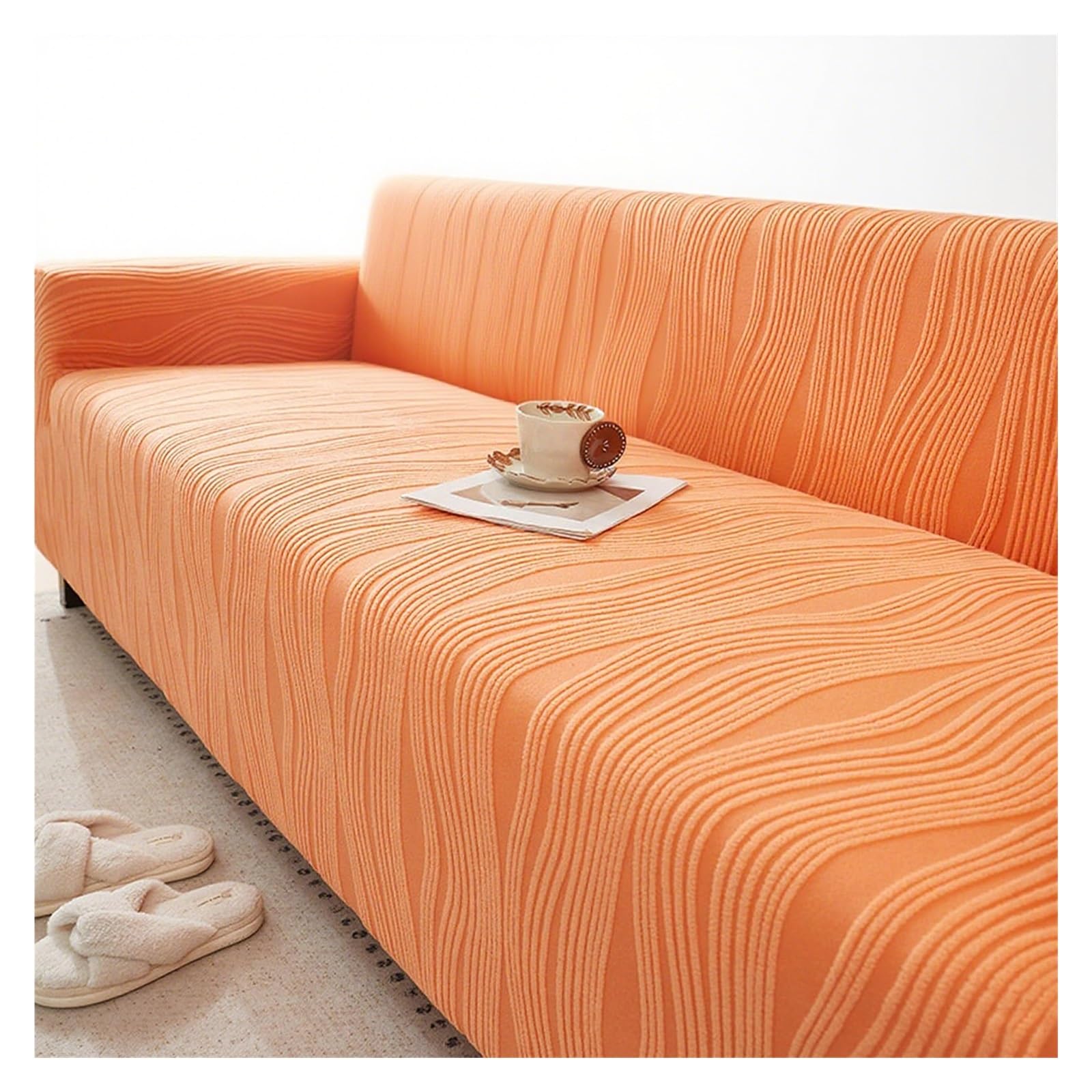 Housse de canapé antidérapante 360 en velours chaud extensible