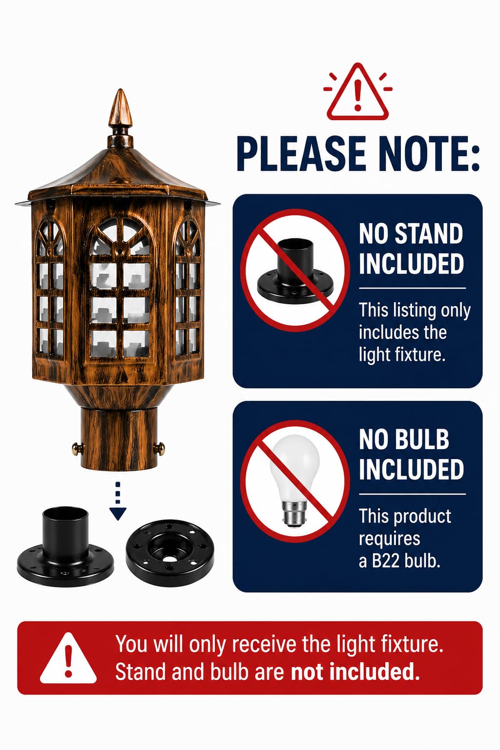 WhiteRay Golden Gate Light - Outdoor Pillar Lamp -2