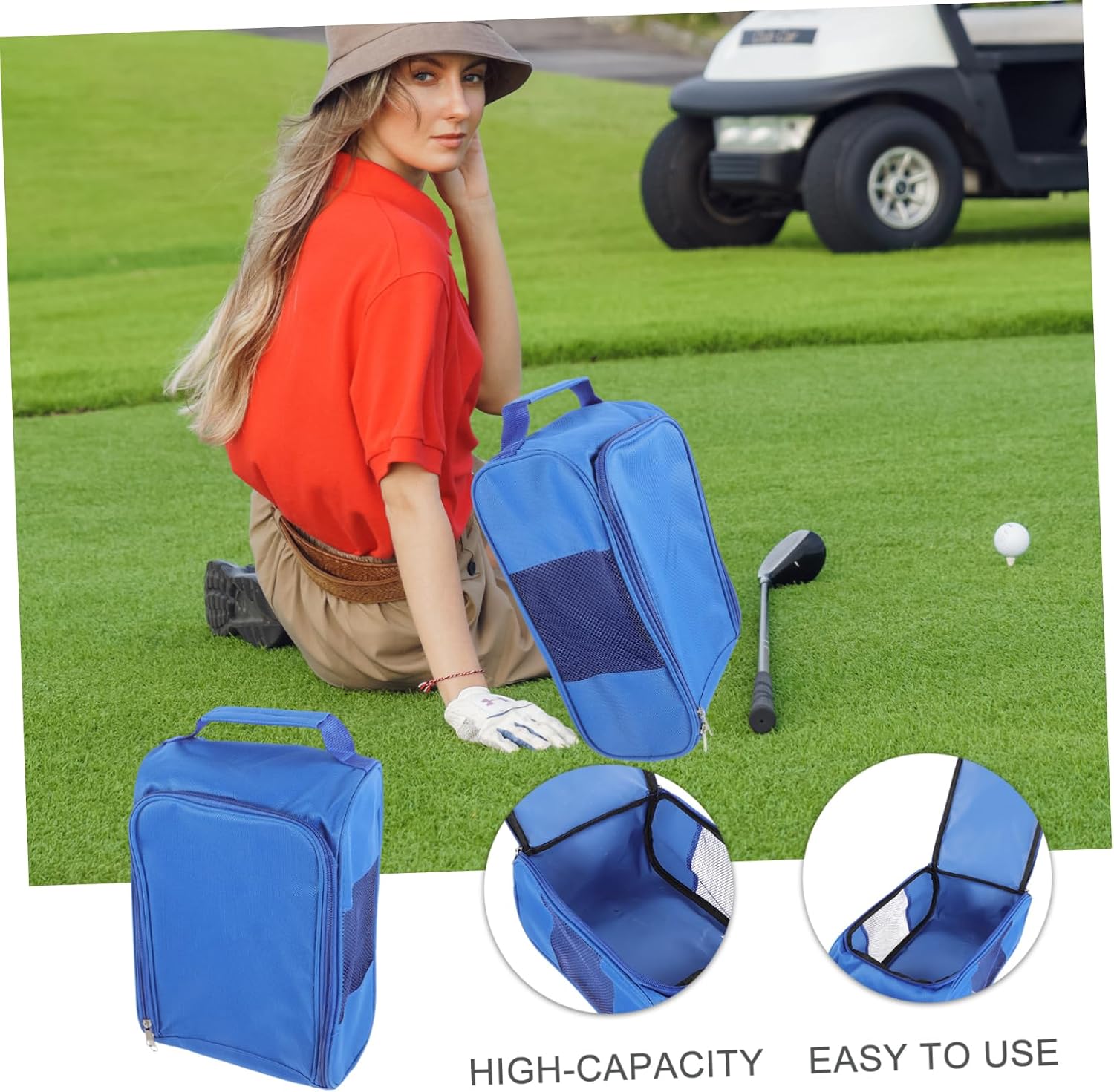 Travel Shoes Organizer Clothes Shoes Holder, Blue Fabric image 2