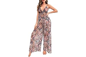Women's Sheer Mesh Pajama Set: Floral Print Comfort