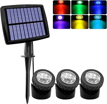 Solar Pond Lights, RGB Color Changing LED Underwater Lights With 2 Modes Solar Submersible Fountain Lights Ip68 Waterproof Solar Landscape Spotlights For Ganden Pond Waterfall Fountain Pool 2 In 1 P 42099860 - View #6