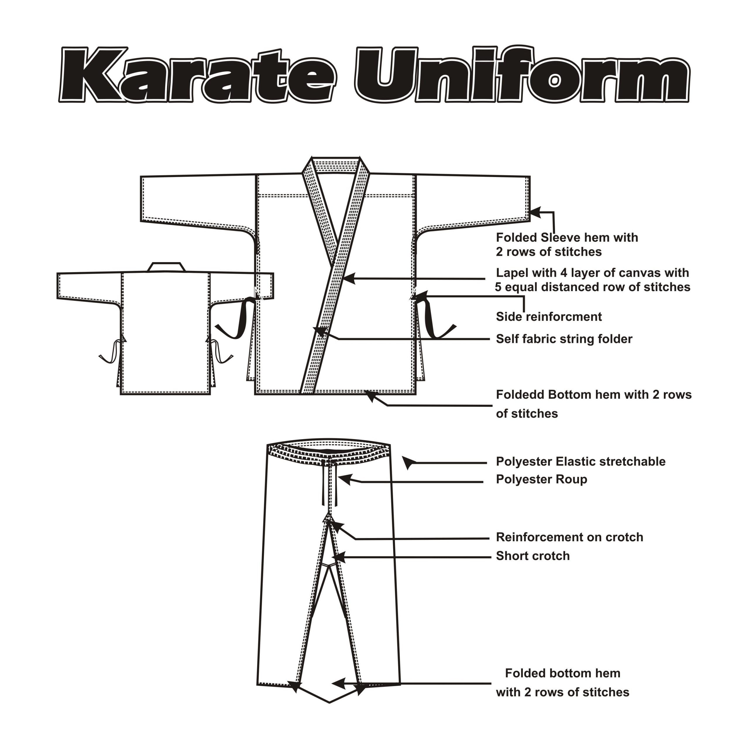 VERSAL Karate-Gi für Kinder/Erwachsene, Karate-Uniform, weiß, 227 g, leichtes Polycotton, Kampfsport, Training, Sparring, Taekwondo-Uniform mit Gürtel