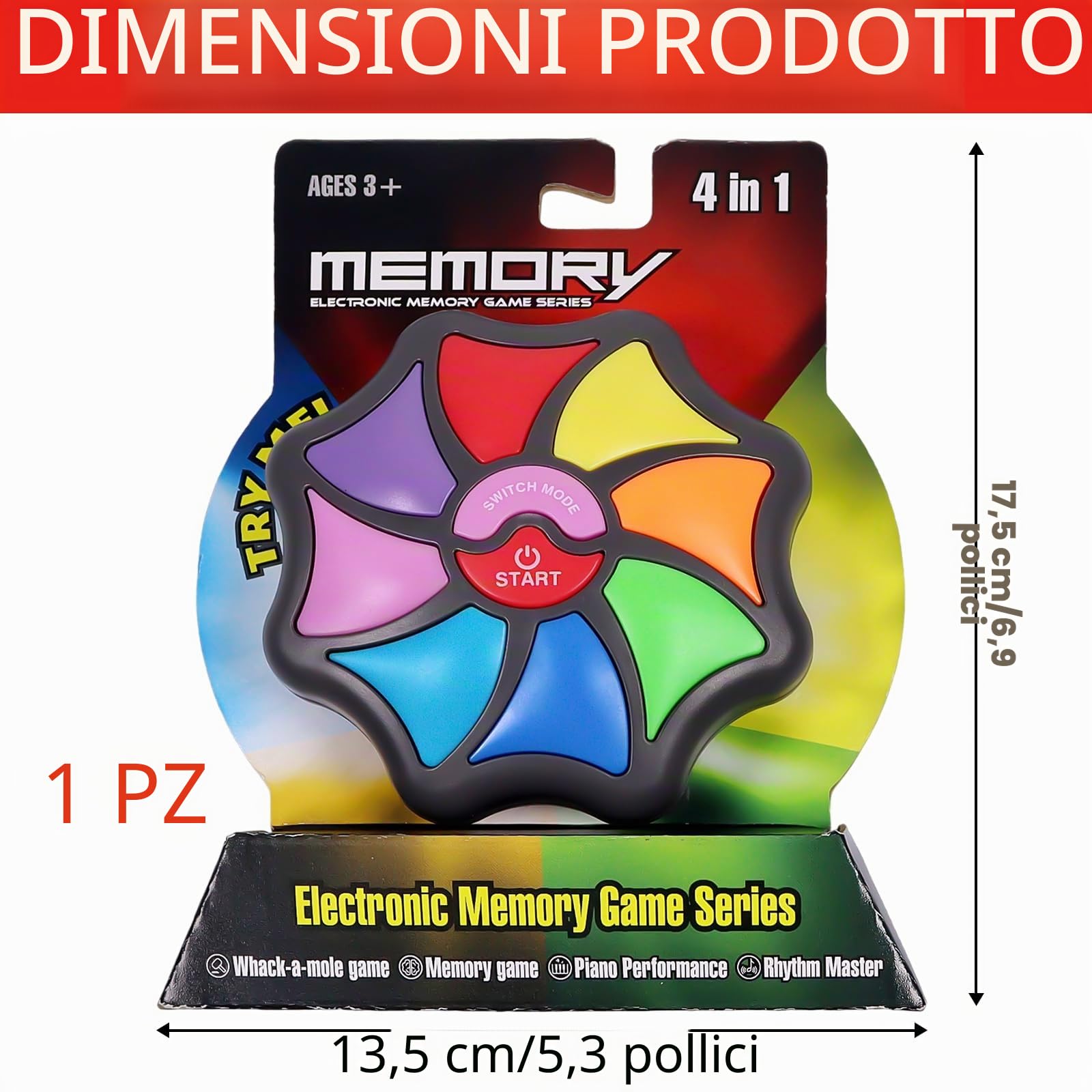 Gioco di memoria per bambini, gioco di memoria elettronico, giochi di allenamento della memoria, gioco con luci e rumori, giochi educativi per bambini, ragazzi, ragazze, regalo