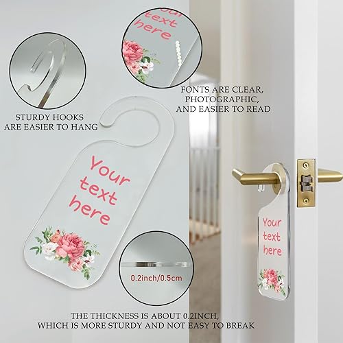 Miniatura 3 de Letrero de puerta personalizado con texto fotográfico, letreros de perilla de acrílico para hogar, oficina, clínica, baño, conferencia, hoteles,