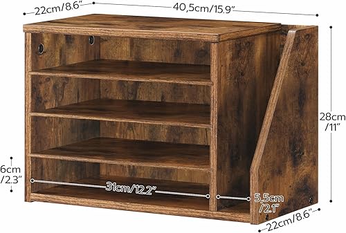 Miniatura 3 de HOOBRO Mail Sorter, Literature Organizer with Adjustable Shelves, Paper Organizer for Office, Home, Wood Countertop File Holders, Mails, Magazines,