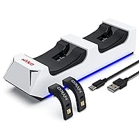 Vista 3 de Nyko Dualsense Estación de carga para PlayStation 5 – Base de carga y caída para 2 controladores PS5 con indicadores LED y puerto USB adicional