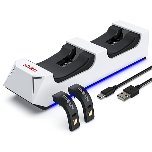 Miniatura 3 de Nyko Dualsense Estación de carga para PlayStation 5 – Base de carga y caída para 2 controladores PS5 con indicadores LED y puerto USB adicional –
