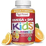 Feel Great Vitamin Co. Complete DHA Gummies for Kids | with Omega 3 6 9 + DHA, Vitamin C | Supports Healthy Brain Function, Vision & Heart Health | Gluten Free, Vegetarian | 60 Gummies